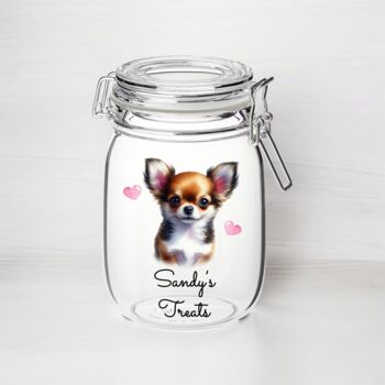 Personalised Chihuahua Kilner Style Dog Treat Jar, 2 of 2