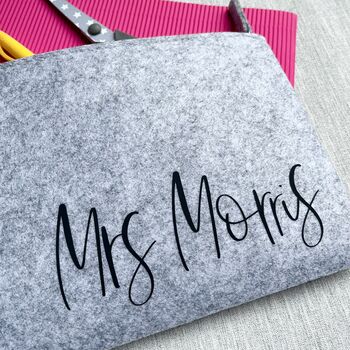 Personalised Felt Teacher Pencil Case/Pouch, 3 of 3