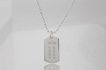 Personalised Coordinate Men's Necklace, 5 of 5