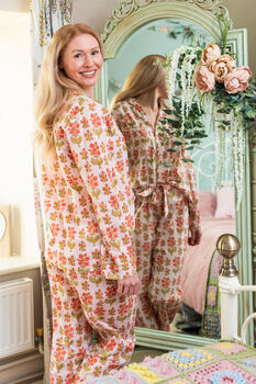 Lily Block Printed Pyjama Set, 3 of 3