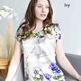 Silk Satin And Soft Jersey Floral Womens Top T Shirt, thumbnail 5 of 8