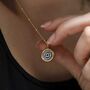 Gold Plated Sterling Silver Evil Eye Round Necklace, thumbnail 2 of 12