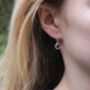 Sterling Silver Garnet Mini Hoop Earrings, thumbnail 3 of 4