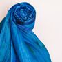 100% Mulberry Silk Scarf, Turquoise And Peacock Blue, thumbnail 6 of 10