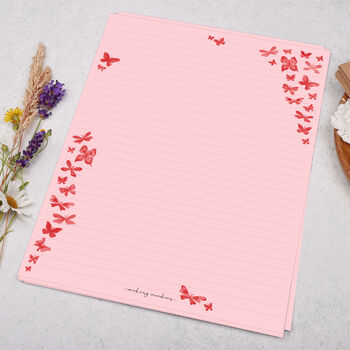 A4 Pink Letter Writing Paper With Butterflies, 3 of 4