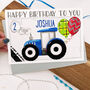 Personalised Blue Tractor Age Birthday Card, thumbnail 3 of 12