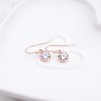 Rose Gold Plated Crystal Charm Earrings, 2 of 4
