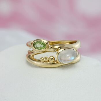 Peridot And Moonstone Gold Ring, 5 of 8