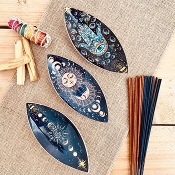 Enamelled Incense Burner Bowl Moon Phases Design, 6 of 6