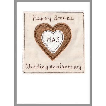 Personalised 7th, 8th Or 19th Wedding Anniversary Card, 3 of 6