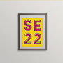 Se22 Dulwich Postcode Neon Typography Print, thumbnail 2 of 4