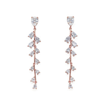 Willow Rhodium, Gold Or Rose Gold Plated Vine Earrings, 5 of 11