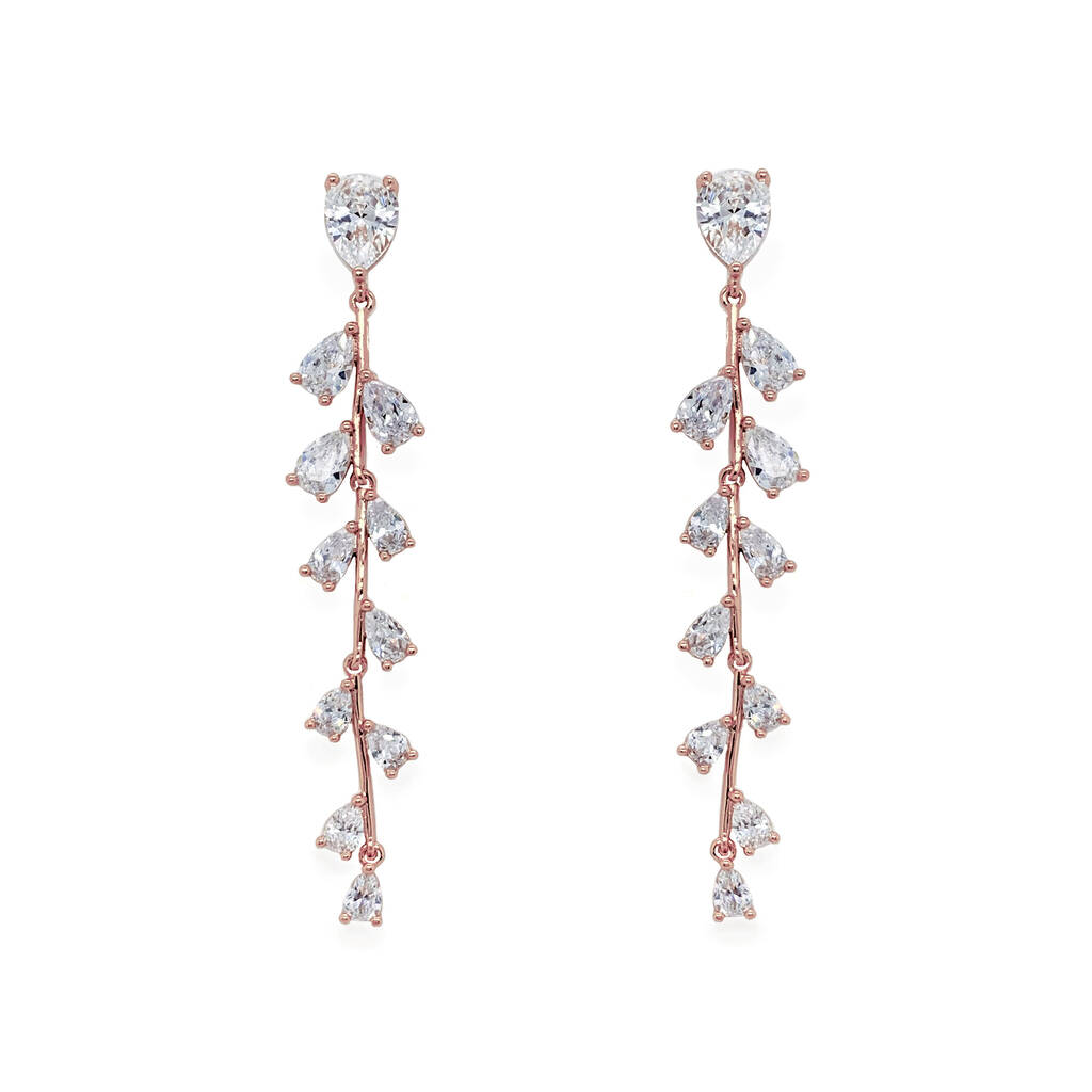 Willow Rhodium, Gold Or Rose Gold Plated Vine Earrings By Ivory & Co ...