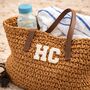 Personalised Dark Straw Tote Beach Bag, thumbnail 3 of 4