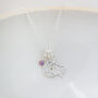 Sterling Silver Birthstone Star And Moon Cluster Pendant, thumbnail 1 of 7