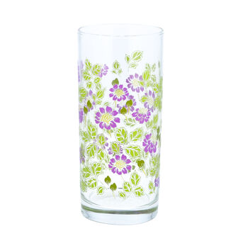 Stamp Floral Printed High Ball Glass, 3 of 7