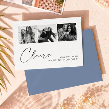 Bridesmaid Proposal Card With Photos, 3 of 12