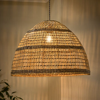 Natural Seagrass Stripe Easy Fit Ceiling Shade, 2 of 4