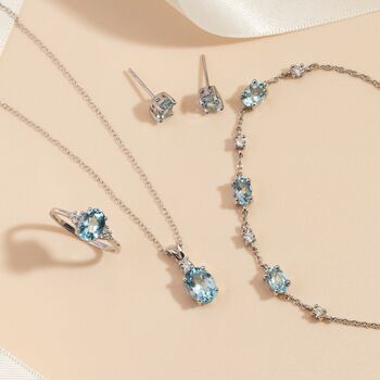 Blue Topaz Necklace In Sterling Silver And Gold Vermeil, 3 of 10