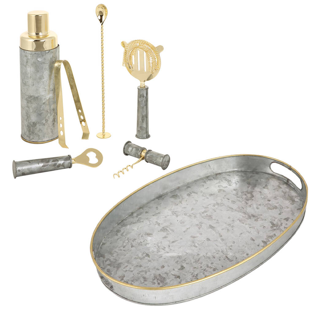 dad's luxury galvanised home bar cocktail set by dibor