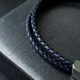 Braided Leather Bracelet Blue, thumbnail 7 of 8