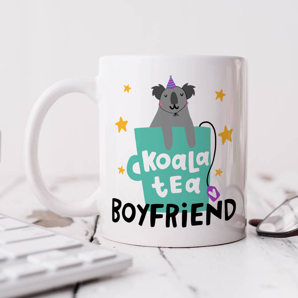 Personalised Birthday Mug 'Koala Tea Boyfriend', 1 of 3