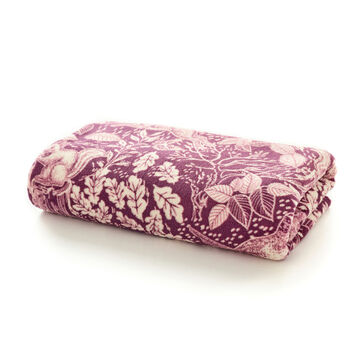 Winter Forext Pink Supersoft Textured Throw With Leaf Printed, 2 of 2