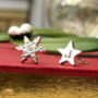 Mismatched Snowflake And Initial Star Earrings, thumbnail 5 of 9
