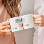 Personalised Rainbow Heart Mug Set, thumbnail 1 of 2