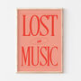 Colourful Bold Lost In Music Wall Art Print, thumbnail 7 of 9