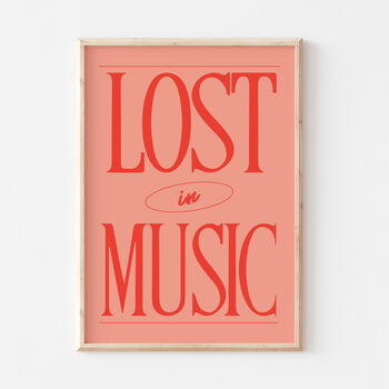 Colourful Bold Lost In Music Wall Art Print, 7 of 9
