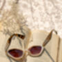 Cream Thick Diamond Frame Sunglasses, thumbnail 8 of 9