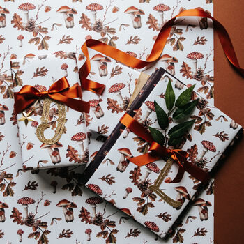 Woodland Mushroom Gift Wrap For Christmas, Birthdays And Special Occasions, 4 of 5
