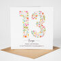 Floral Fun Personalised 13th Birthday Card, thumbnail 4 of 5