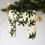 Personalised Handmade Clay Hanging Letter With Hand Painted Berry Design, thumbnail 1 of 4