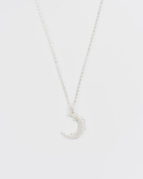 Silver Nightshade Moon Pendant Necklace, 4 of 8