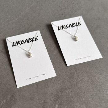 'Likeable' Sterling Silver Middle Finger Necklace, 8 of 10