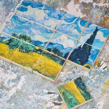 Van Gogh 'Cypresses' Tiles Biscuits Gift Set, 12 Pieces, 6 of 11
