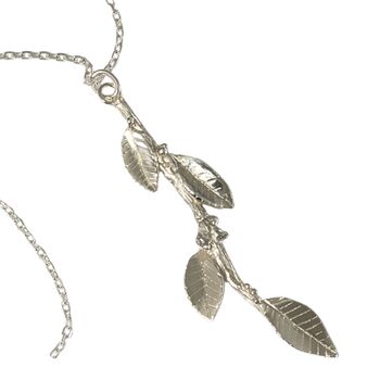 Laurel Leaf Pendant, Sterling Silver Nature Necklace, 6 of 6