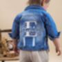 Embroidered Large Initial Name Baby Toddler Denim Jacket, thumbnail 4 of 6