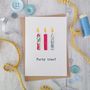 Embroidered Candle Party Time Card, thumbnail 1 of 3
