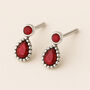 Sterling Silver Teardrop Ruby Stud Earrings, thumbnail 1 of 9