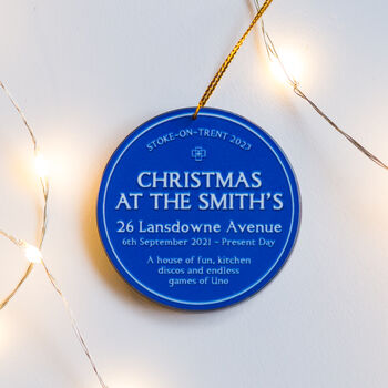 Personalised Blue Plaque Christmas Tree Decoration, 3 of 9
