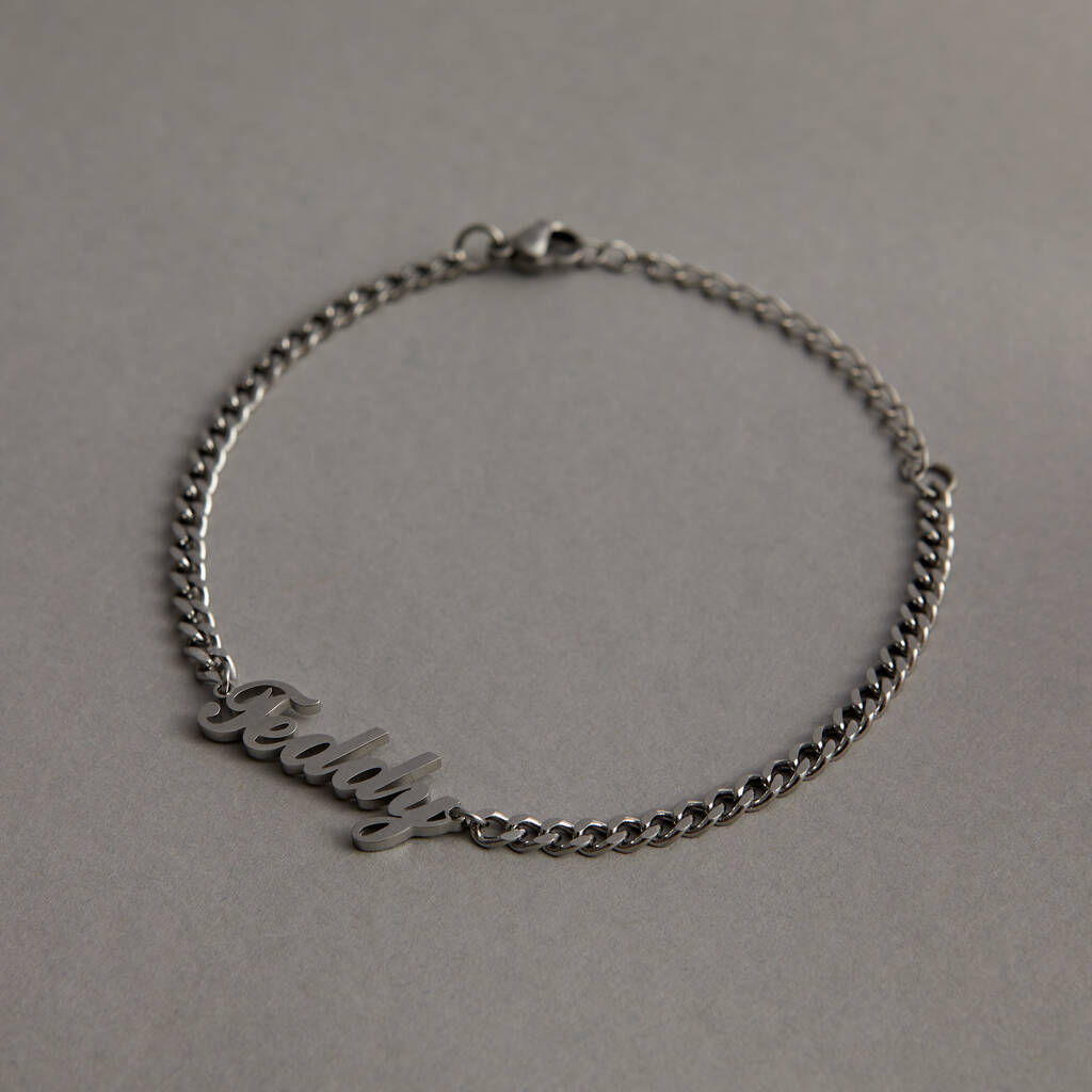 Personalised Mens Name Chain Bracelet, 1 of 5