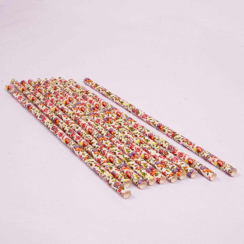 Vintage Flower Party Straws