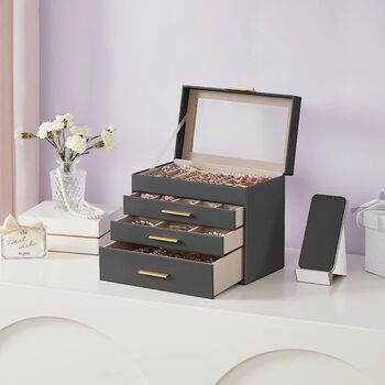 Four Tier Jewellery Organiser Jewellery Box Storage, 3 of 10