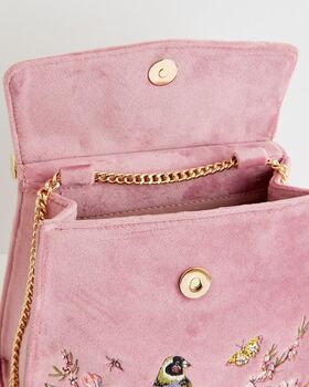Morning Song Bird Embroidered Mini Pink Tote, 8 of 10
