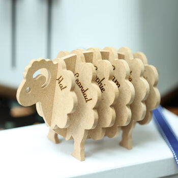 Wooden Sheep Coaster Stack Up Design Six Pieces Set, 3 of 9