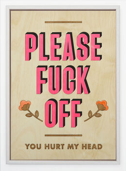 Please Fuck Off Pink / Wooden Wall Art, 6 of 6