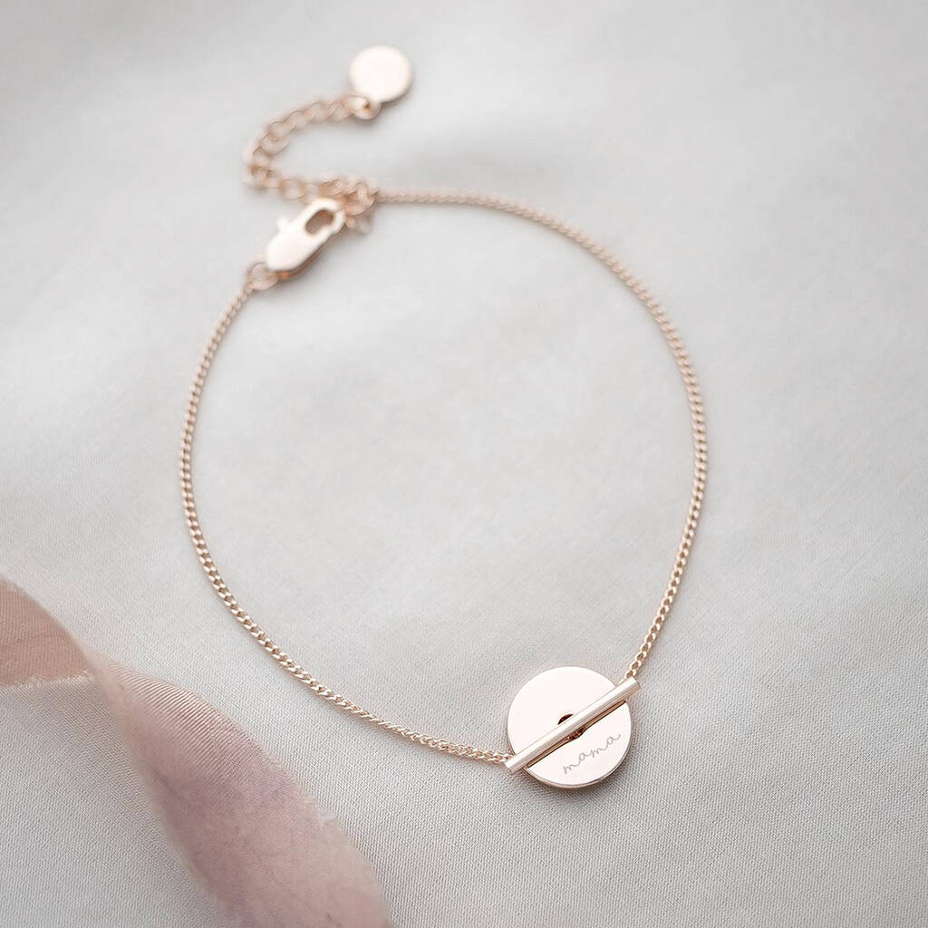 Martha Disc And Bar Personalised Bracelet By Bloom Boutique ...